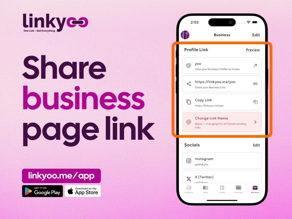 A customer viewing a Linkyoo page and placing an order